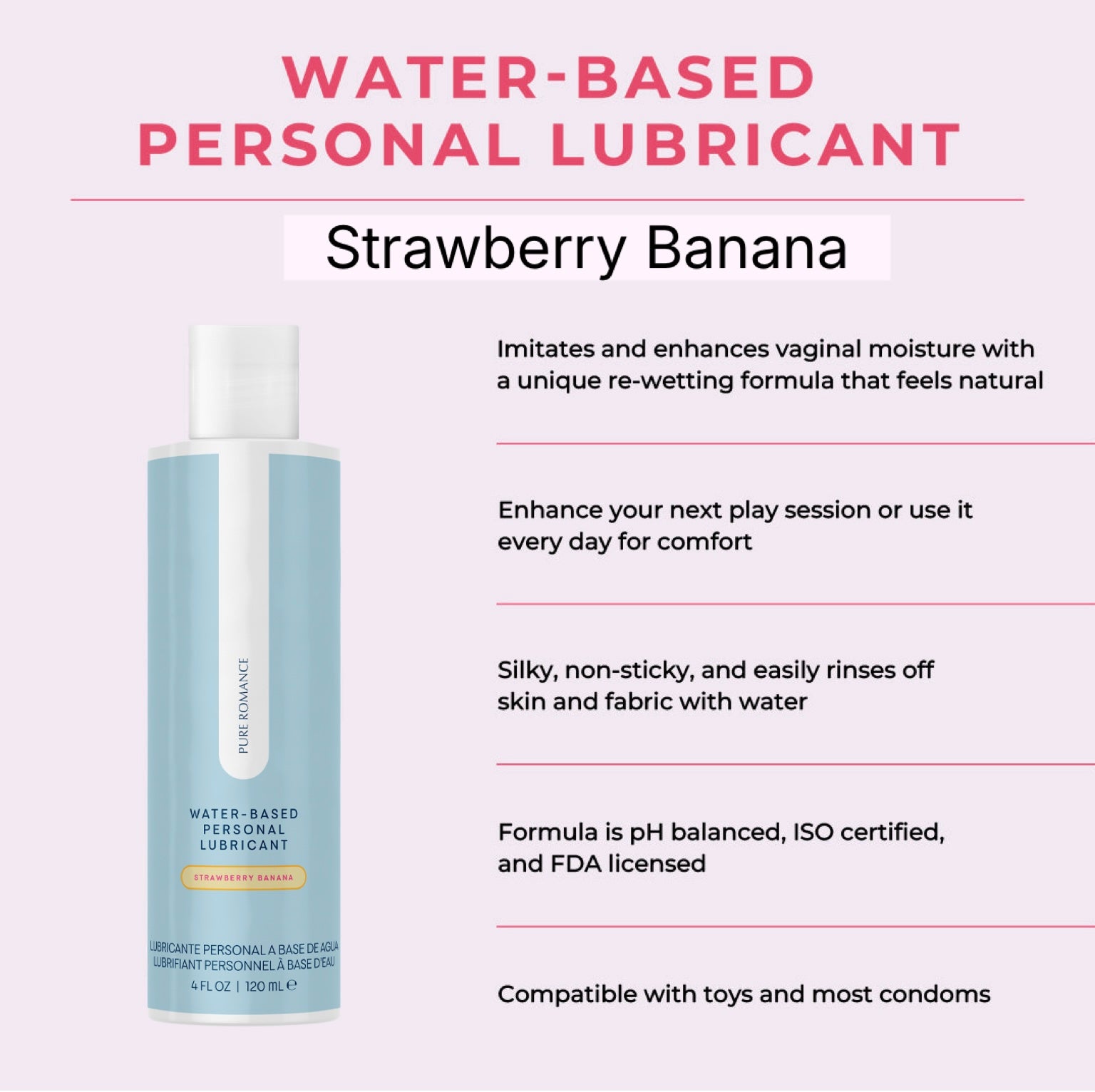 Water-Based Personal Lubricant - Strawberry Banana Formally known a Just Like Me