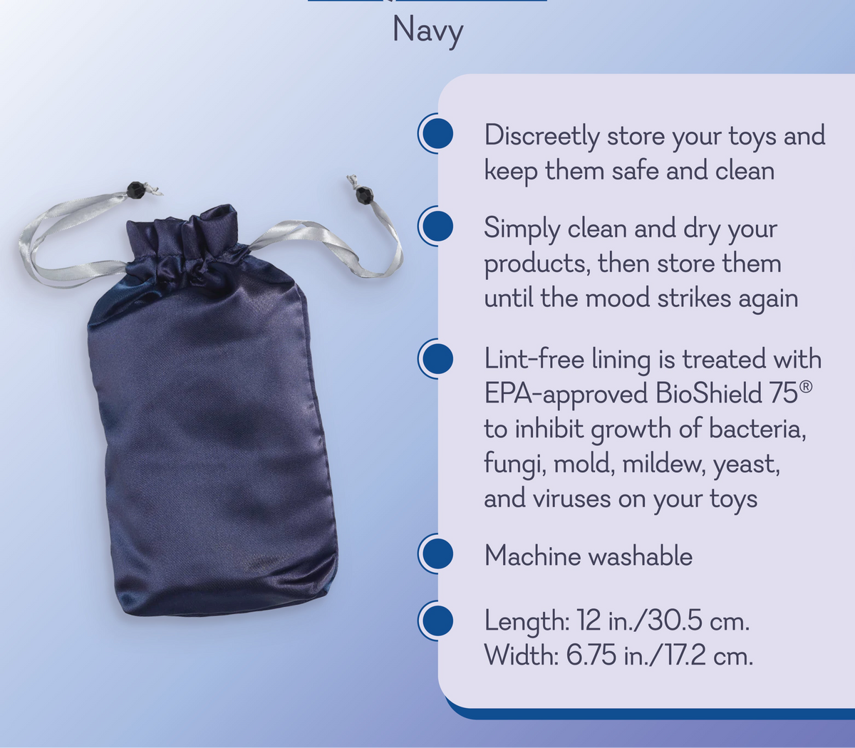 Pleasure Tote – Navy
Toy Storage Bag