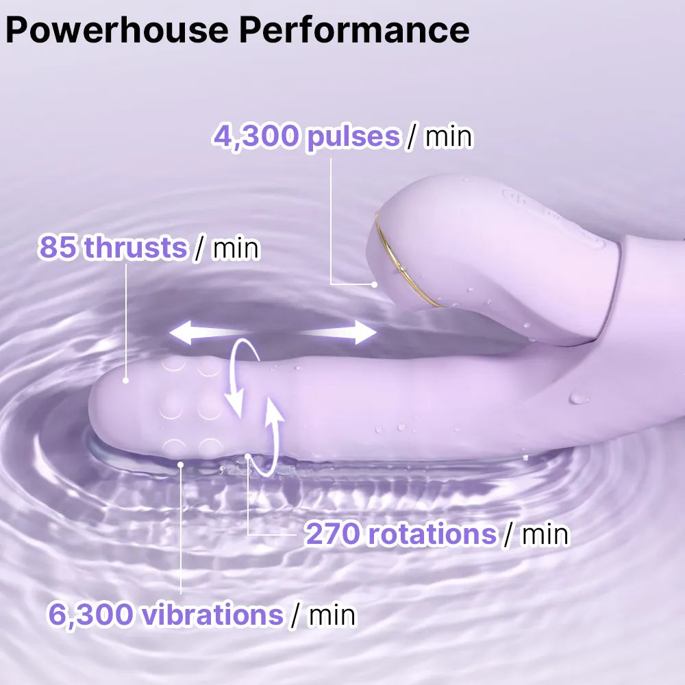 DUOGLOW Thrusting Beaded Vibrator with Pulsating Stimulator