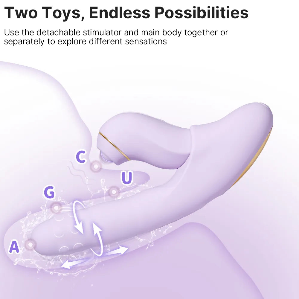 DUOGLOW Thrusting Beaded Vibrator with Pulsating Stimulator