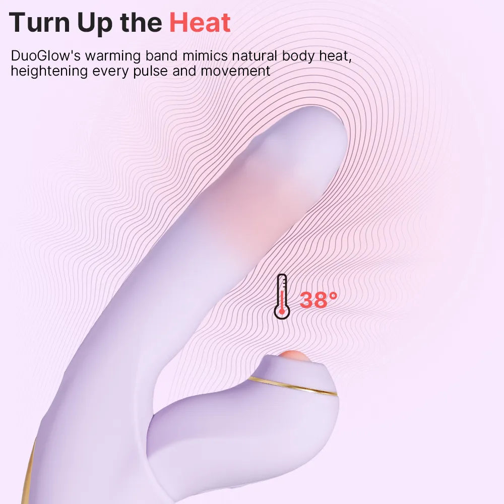 DUOGLOW Thrusting Beaded Vibrator with Pulsating Stimulator