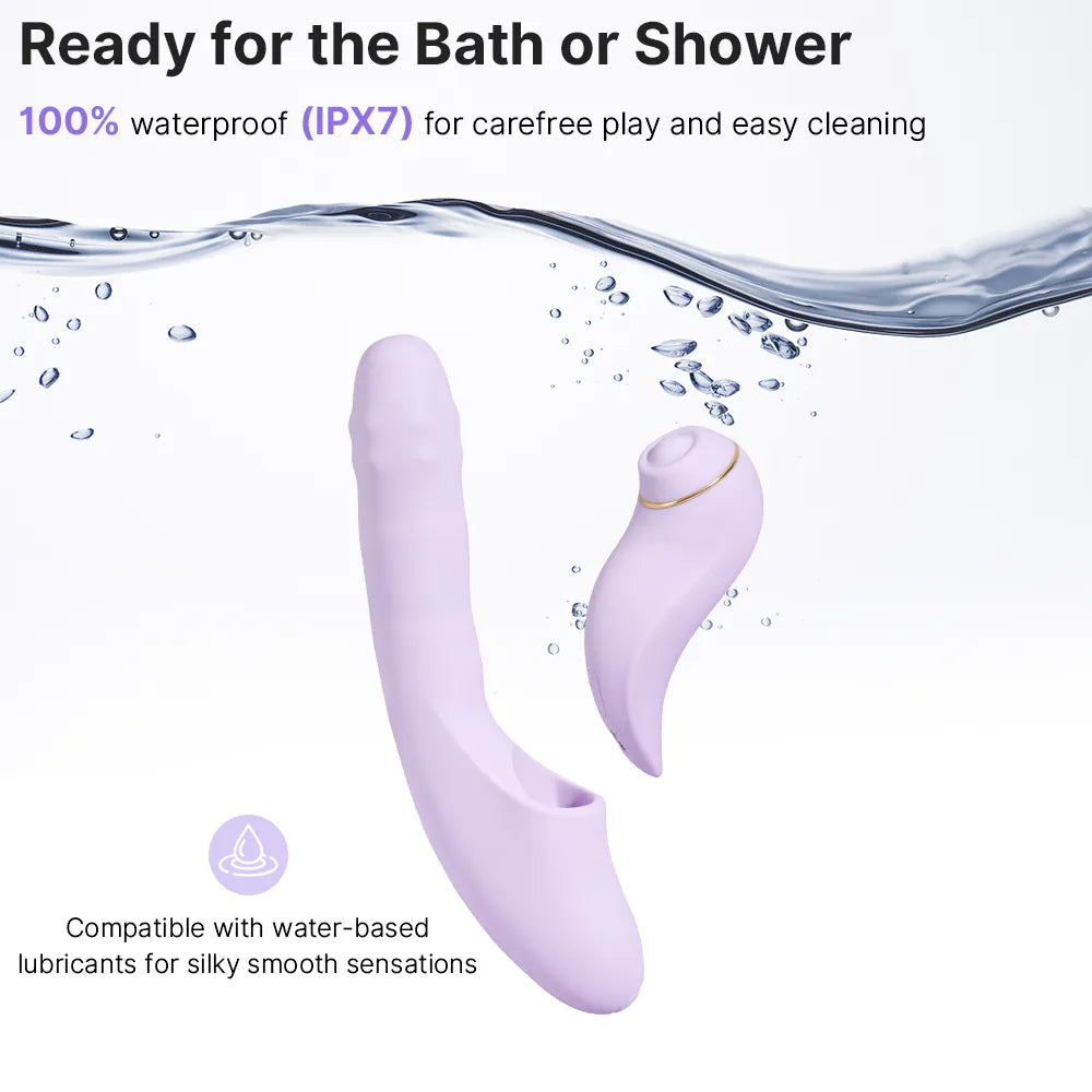 DUOGLOW Thrusting Beaded Vibrator with Pulsating Stimulator