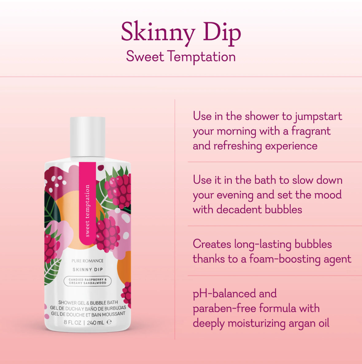 Shower Gel & Bubble Bath (Skinny Dip) - Sweet Temptation