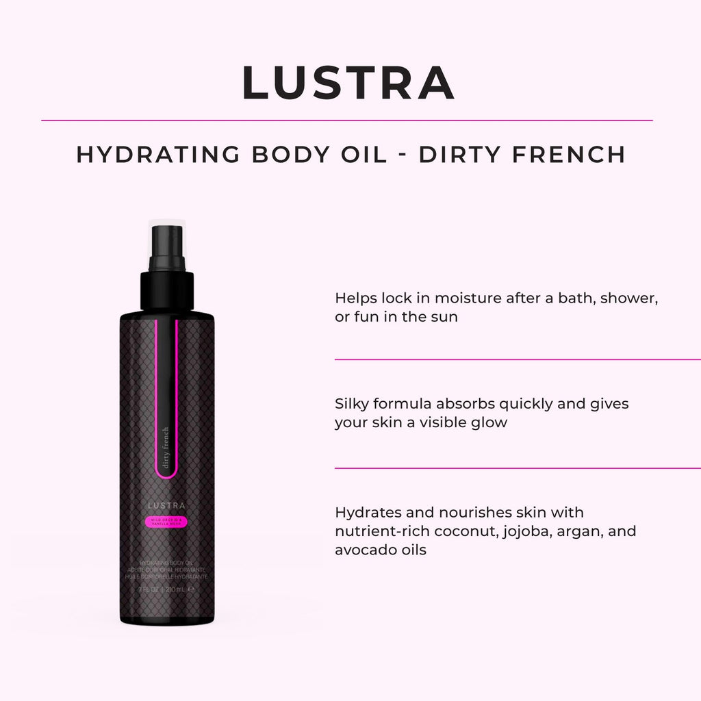 Lustra - Dirty French
Hydrating Body Oil Formally known as Body Dew