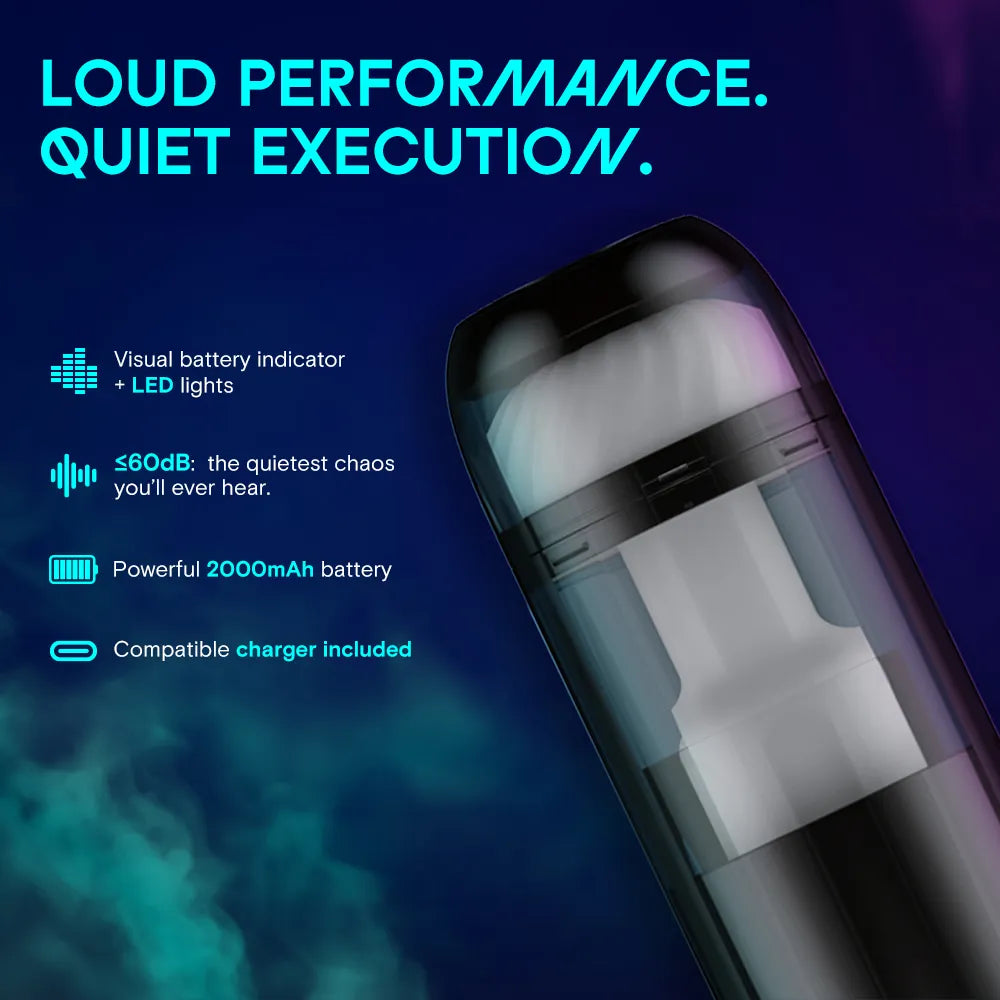 The Cocoon App Controlled Rechargeable Masturbator - Black/Blue