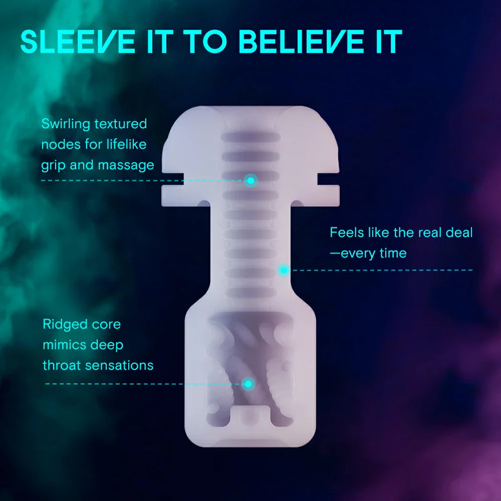 The Cocoon App Controlled Rechargeable Masturbator - Black/Blue