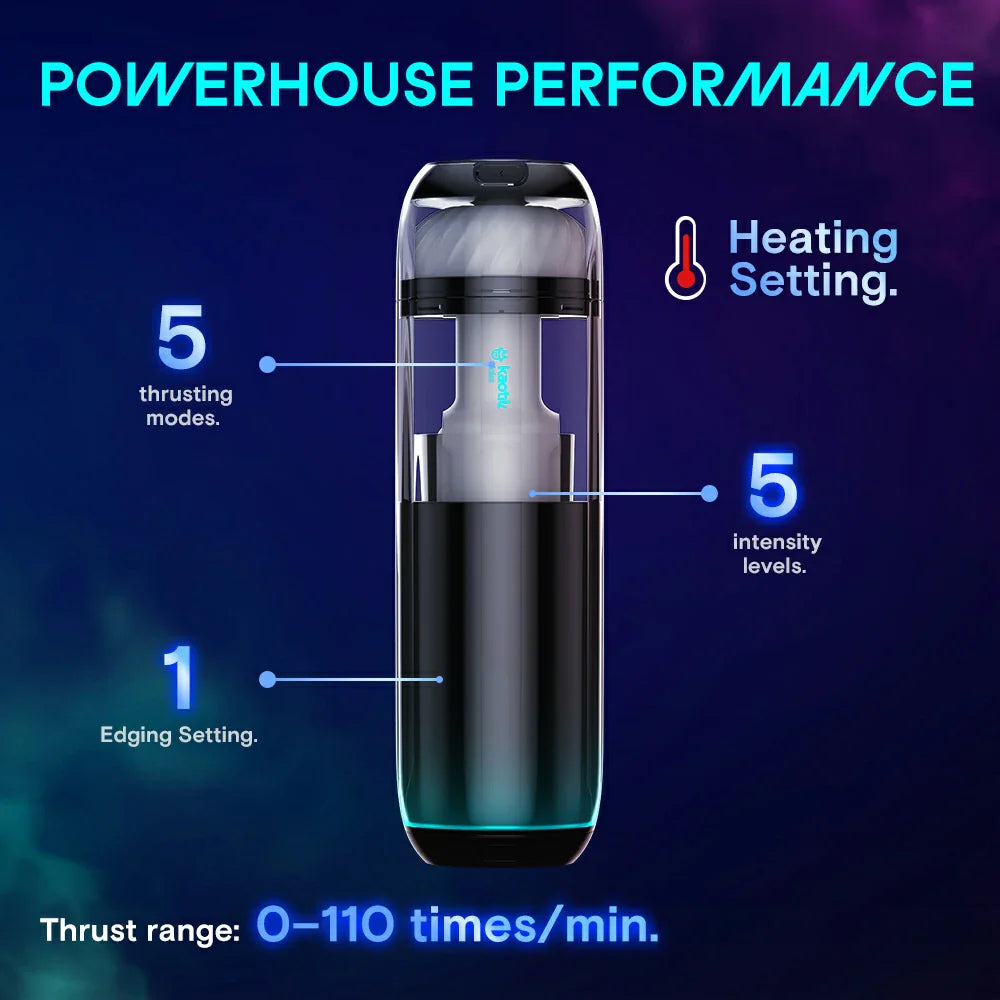 The Cocoon App Controlled Rechargeable Masturbator - Black/Blue