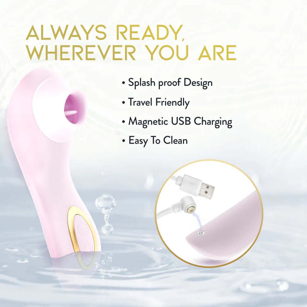 Fleur Air Pulsing Rechargeable Suction And Flicking Tongue Stimulator